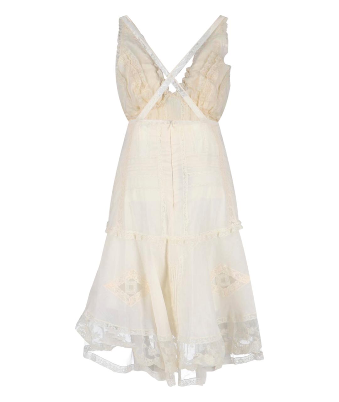 ERMANNO SCERVINO Белое хлопковое коктейльное платье, фото 2