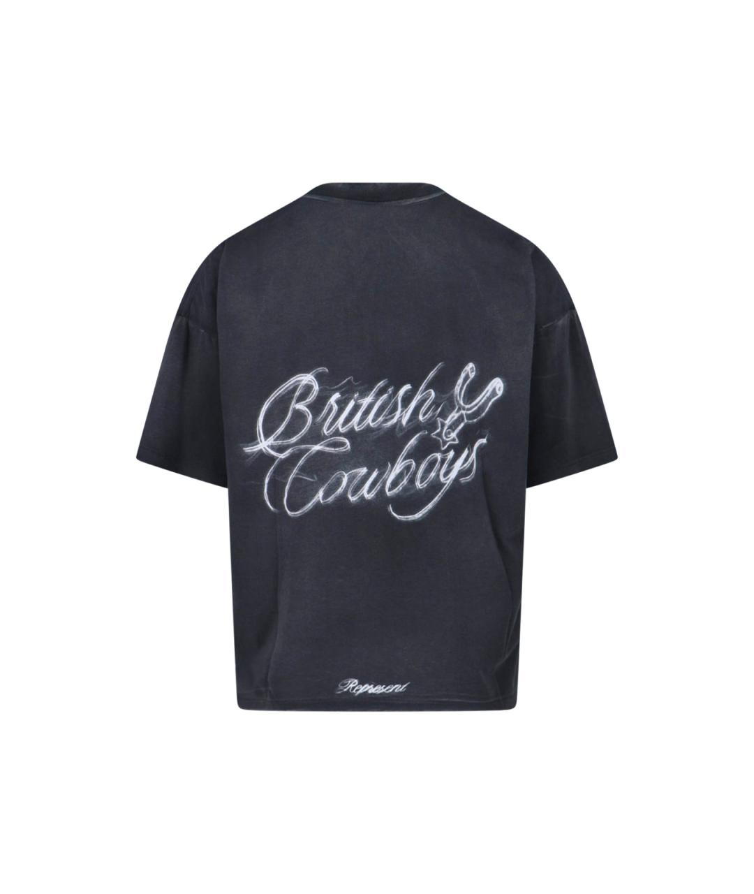 REPRESENT Черная хлопковая футболка, фото 2