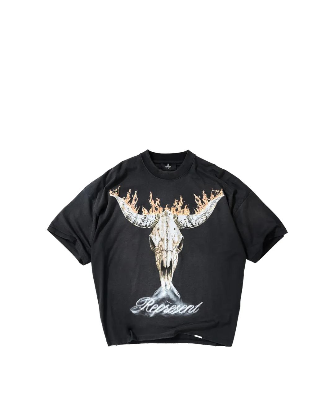 REPRESENT Черная хлопковая футболка, фото 1
