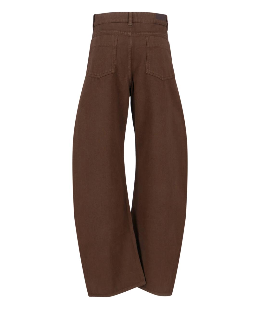 LEMAIRE Коричневые хлопковые прямые брюки, фото 2