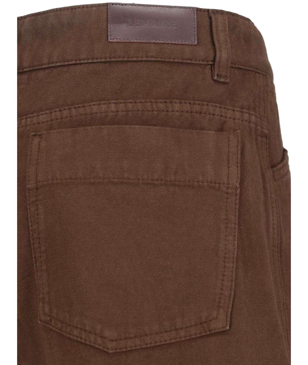 LEMAIRE Коричневые хлопковые прямые брюки, фото 3