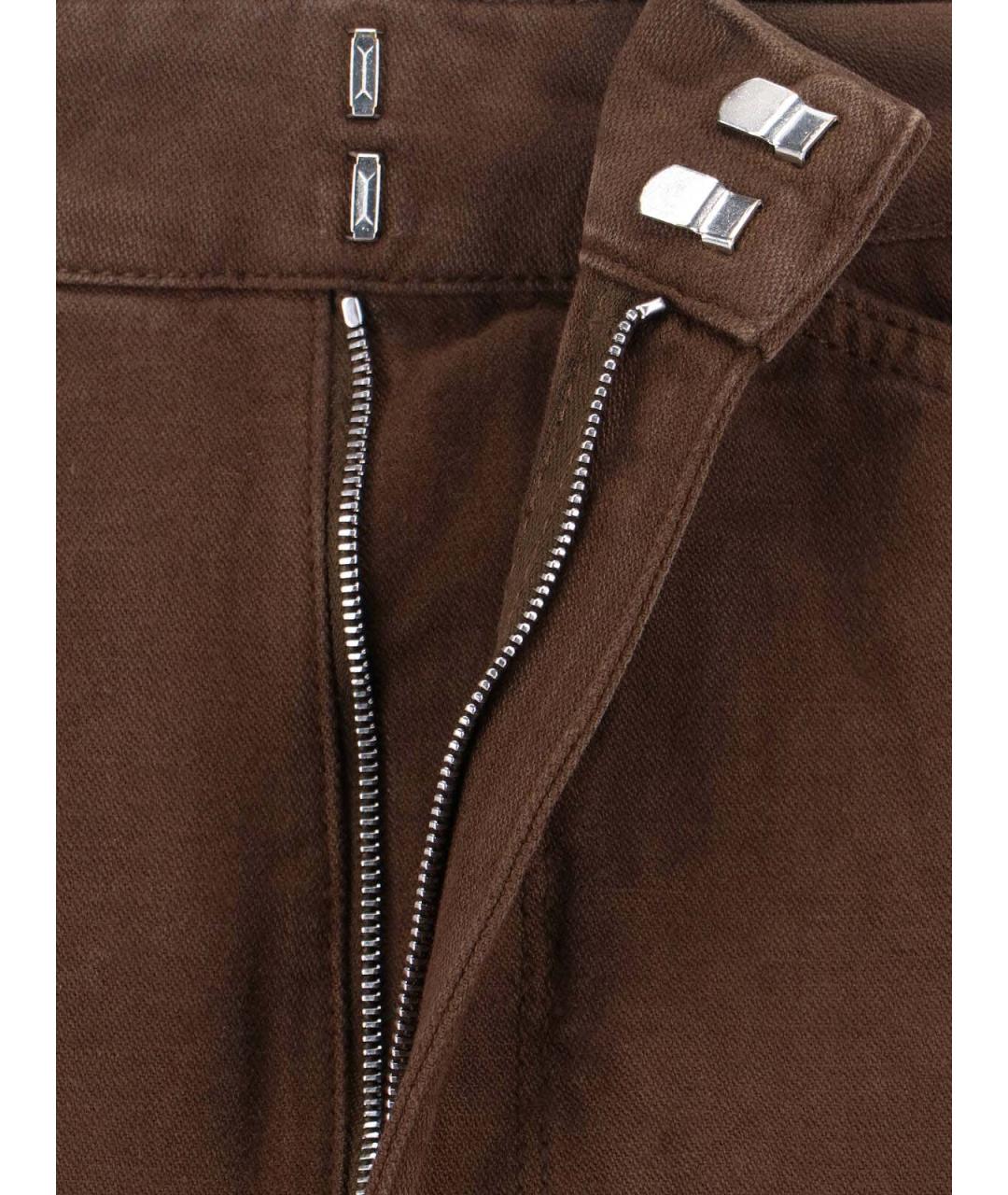 LEMAIRE Коричневые хлопковые прямые брюки, фото 4