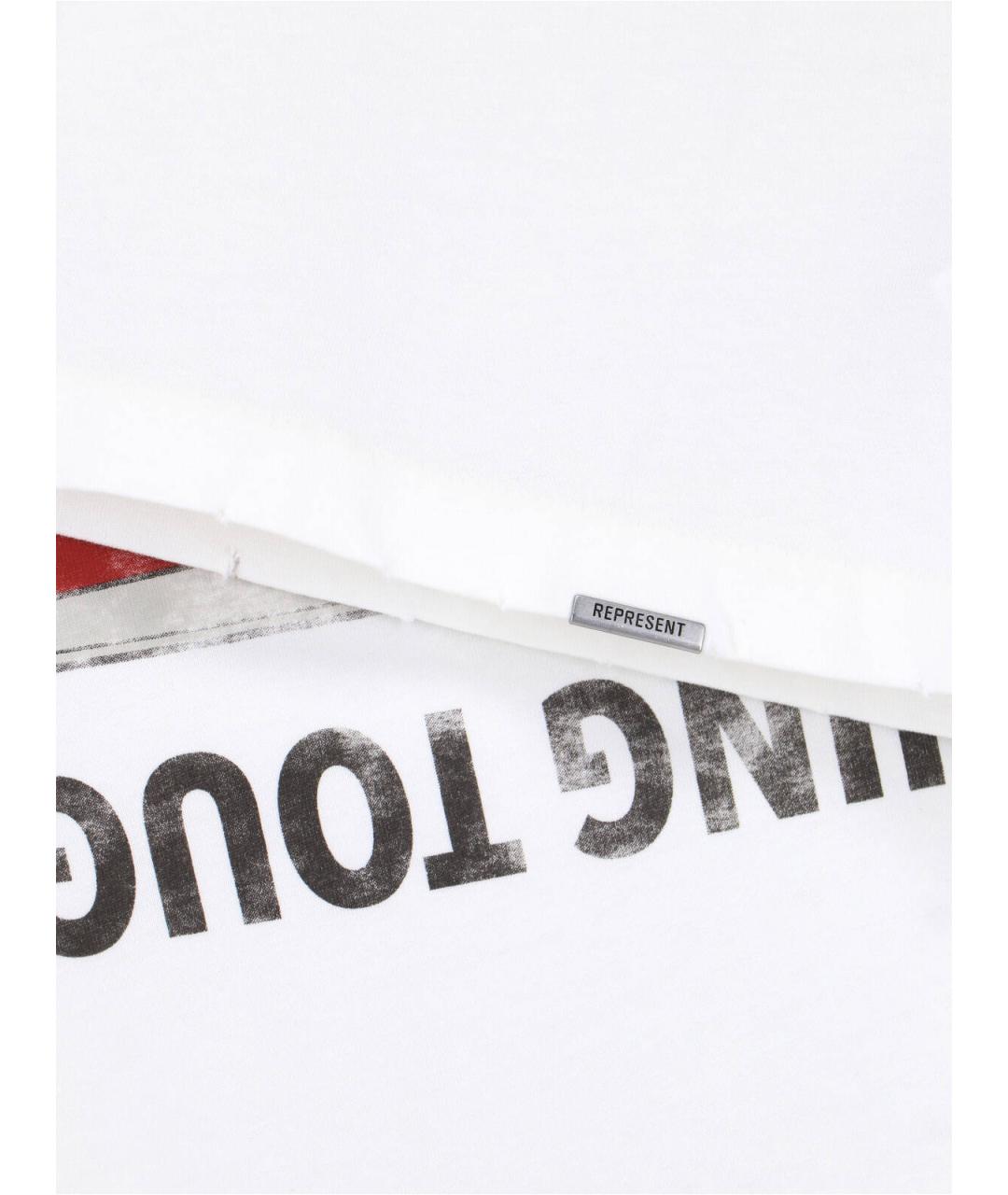 REPRESENT Белая хлопковая футболка, фото 3