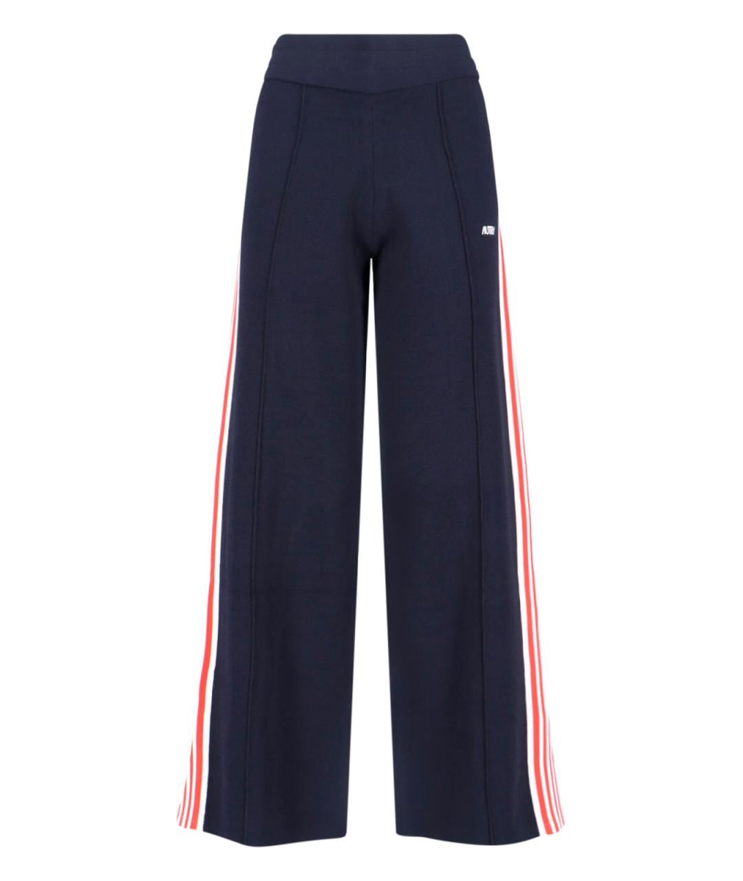 AUTRY Синие вискозные прямые брюки, фото 1