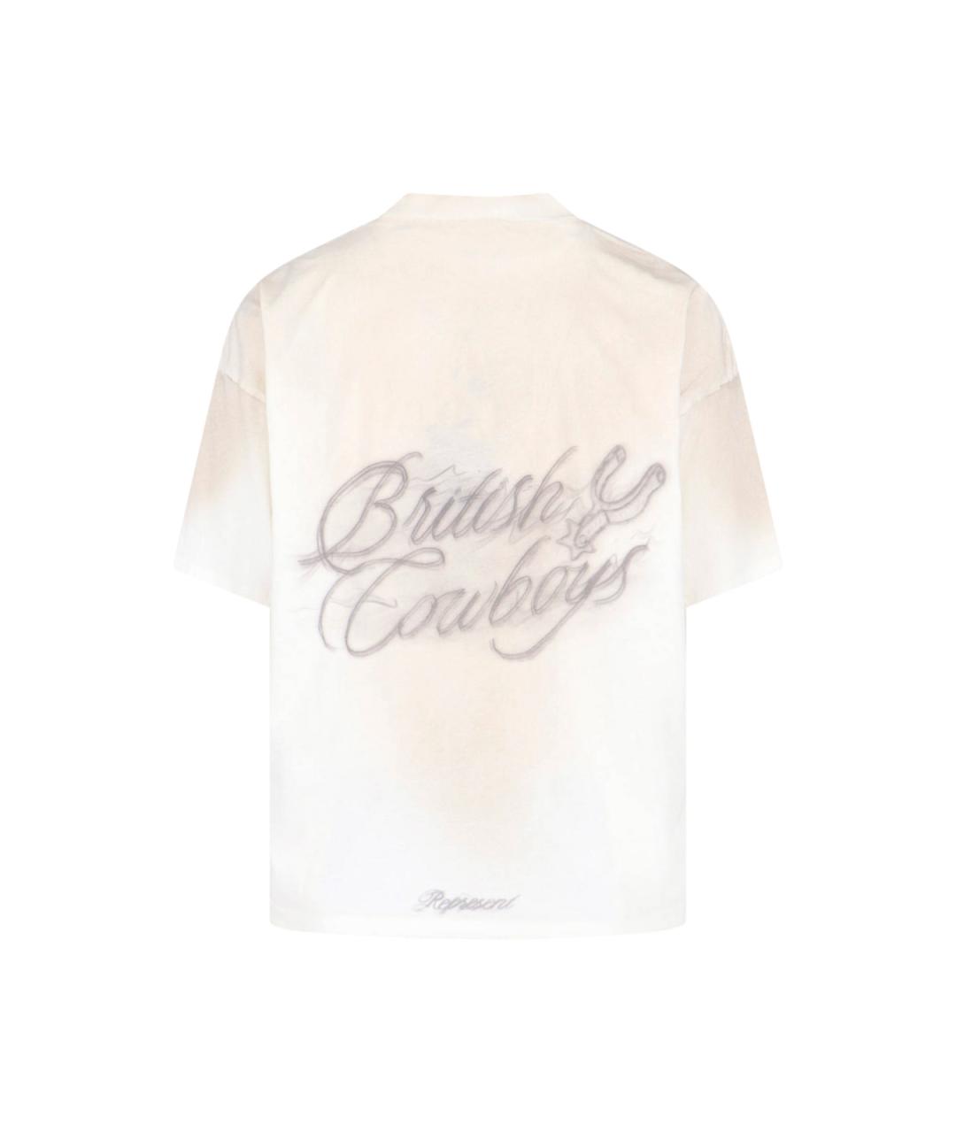REPRESENT Бежевая хлопковая футболка, фото 2