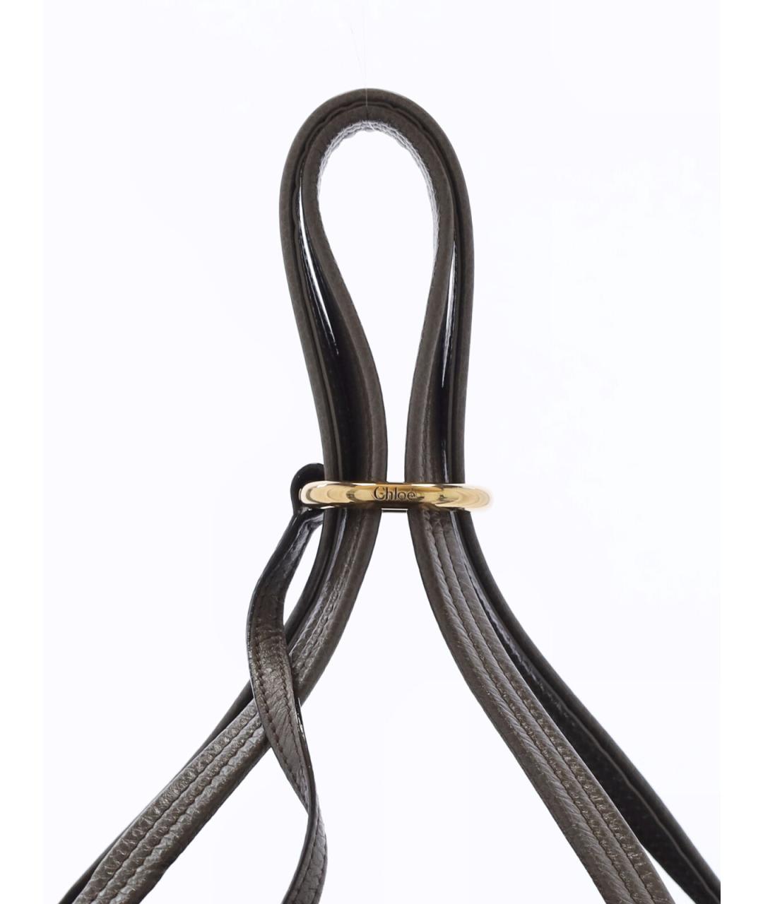 CHLOE Серая кожаная сумка тоут, фото 7