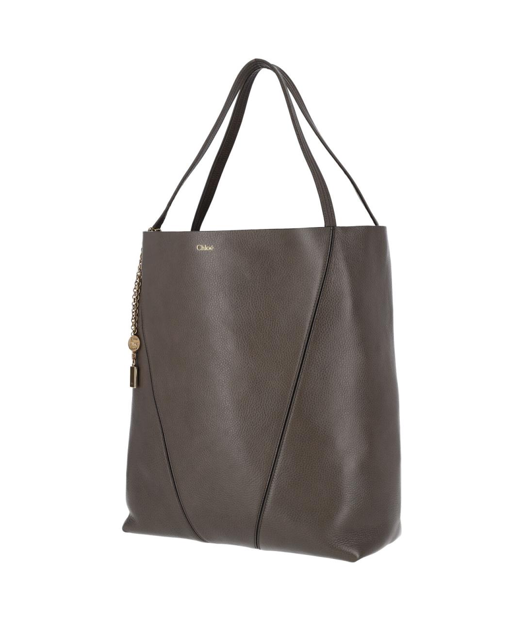 CHLOE Серая кожаная сумка тоут, фото 3
