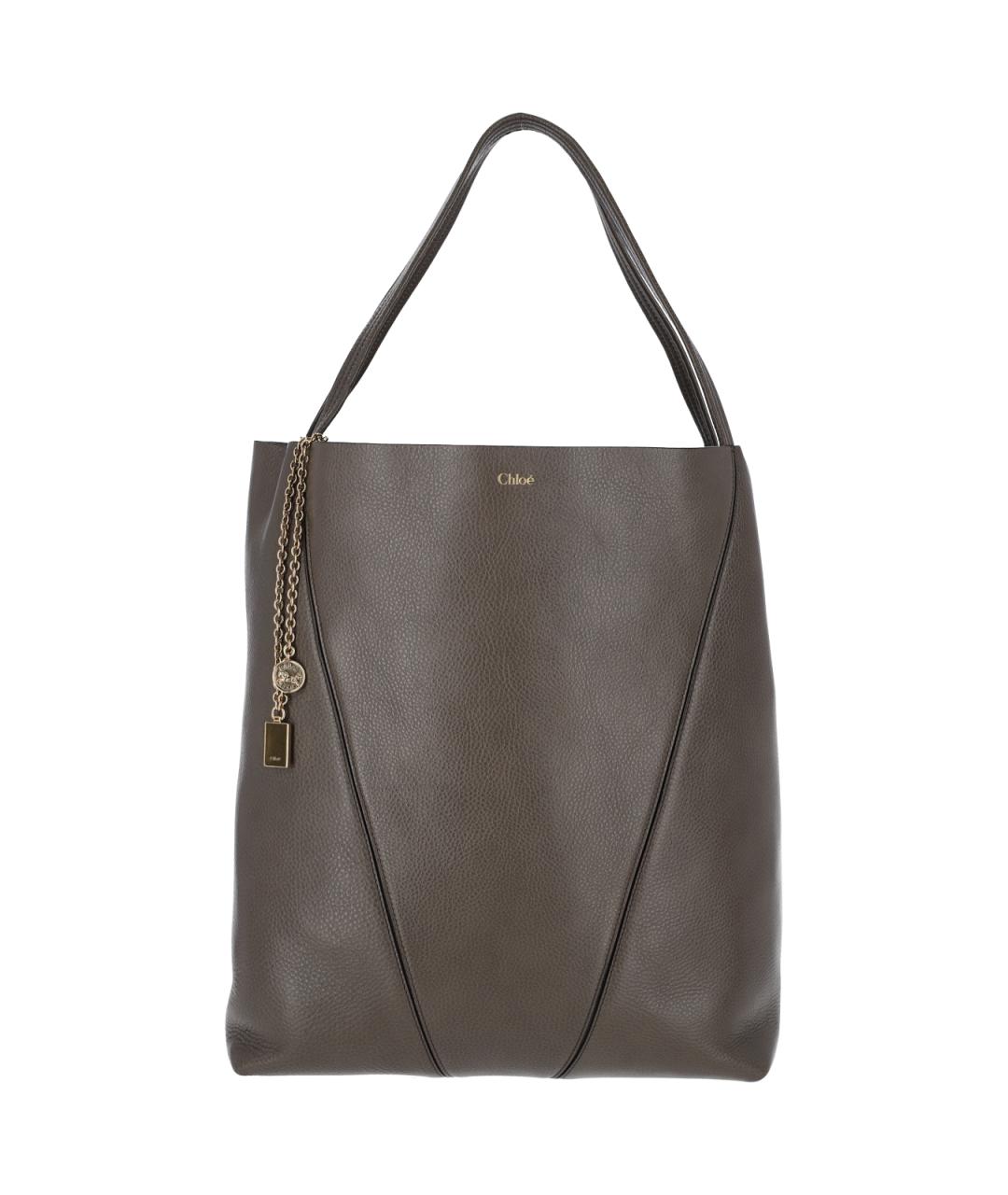 CHLOE Серая кожаная сумка тоут, фото 1