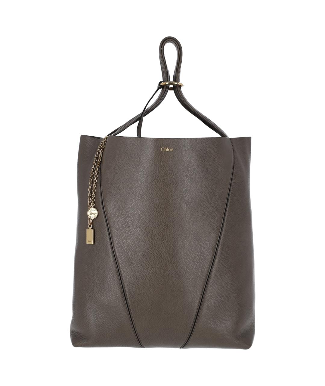 CHLOE Серая кожаная сумка тоут, фото 2