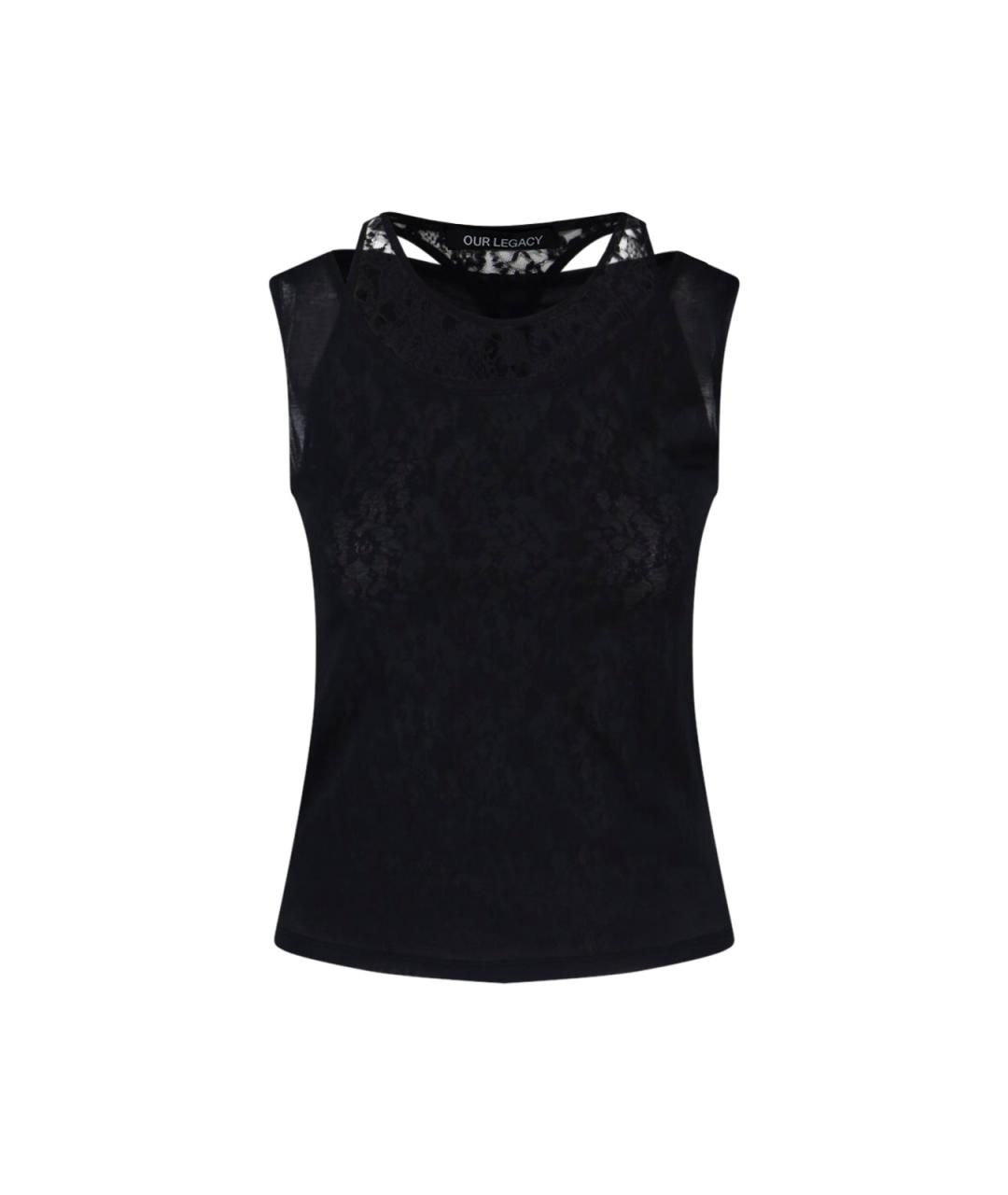OUR LEGACY Черная хлопковая майка, фото 1