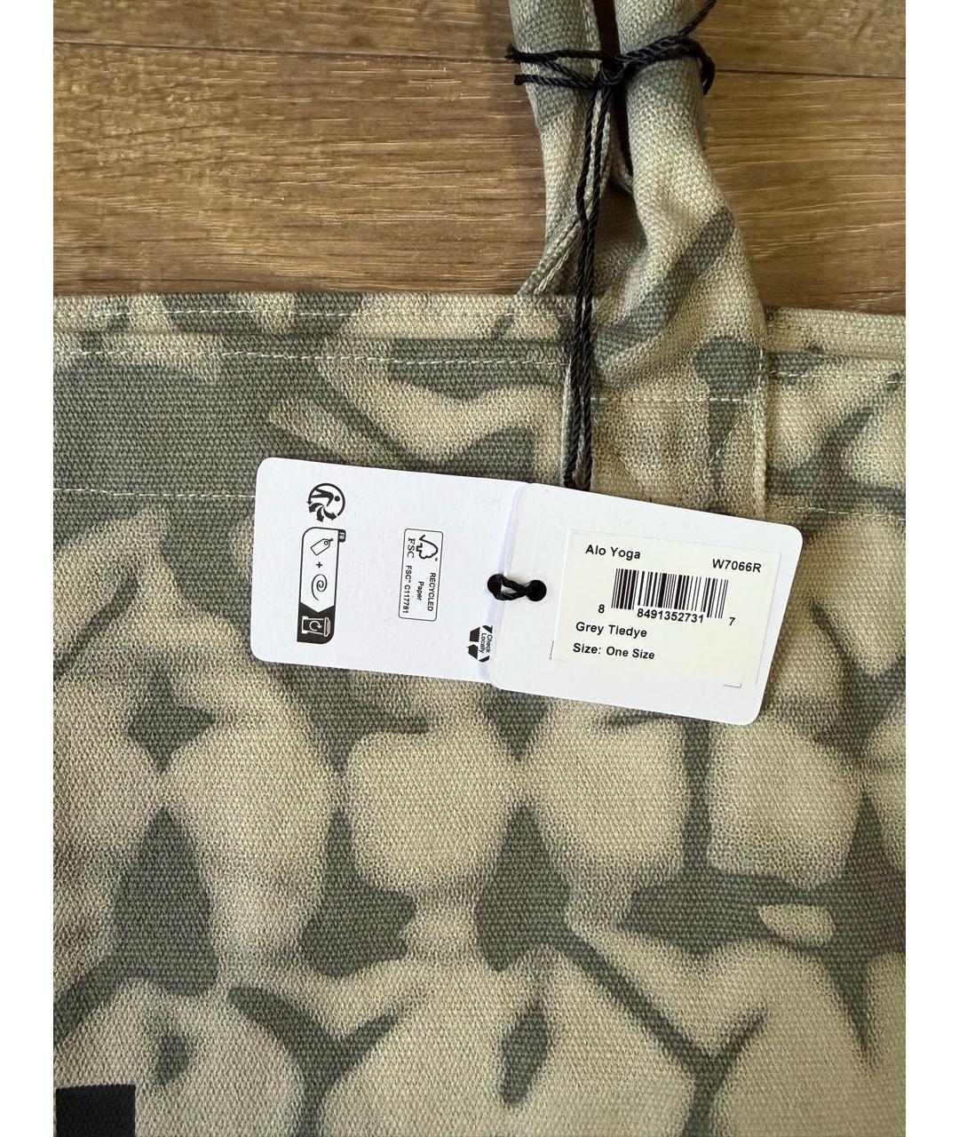 ALO YOGA Серая хлопковая дорожная/спортивная сумка, фото 7