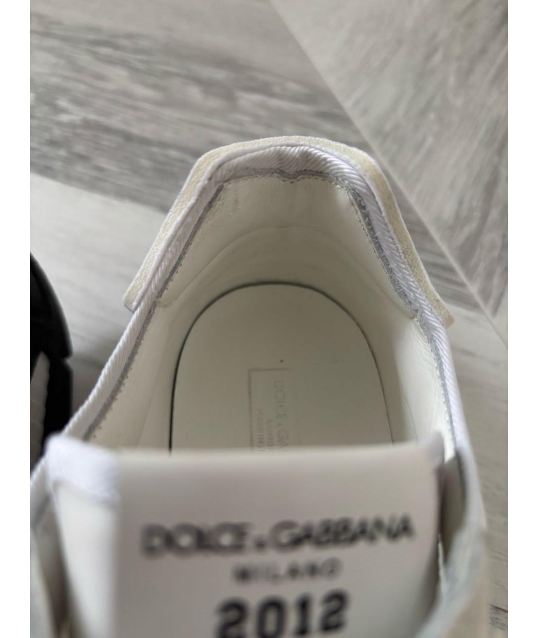 DOLCE&GABBANA Белые замшевые кроссовки, фото 4