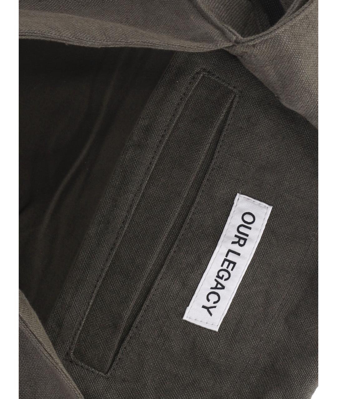 OUR LEGACY Коричневая льняная сумка через плечо, фото 4