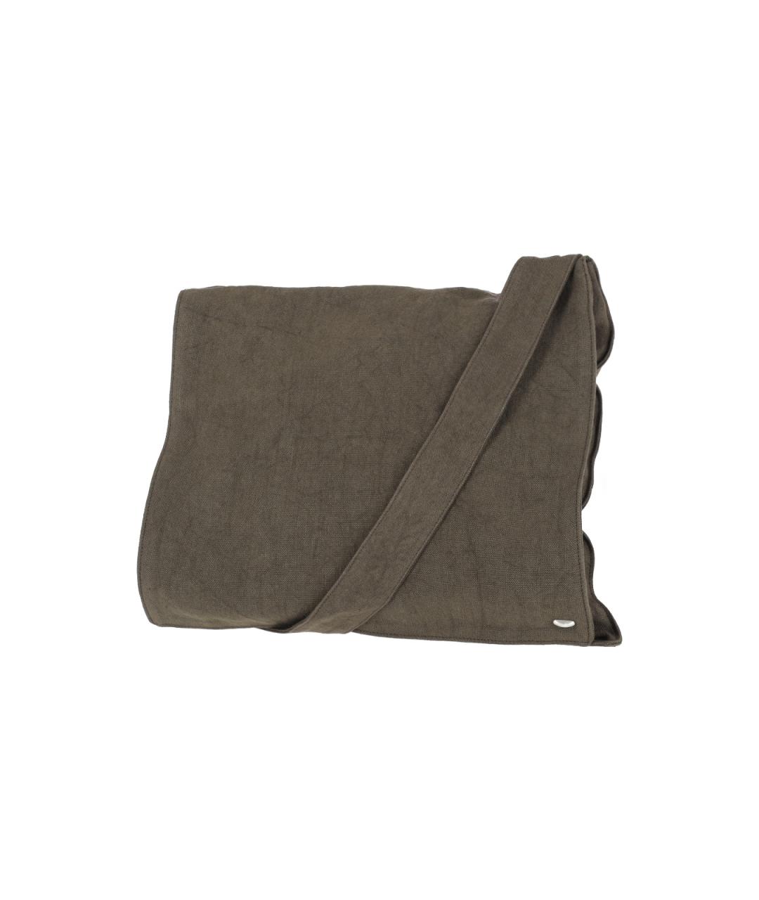 OUR LEGACY Коричневая льняная сумка через плечо, фото 2
