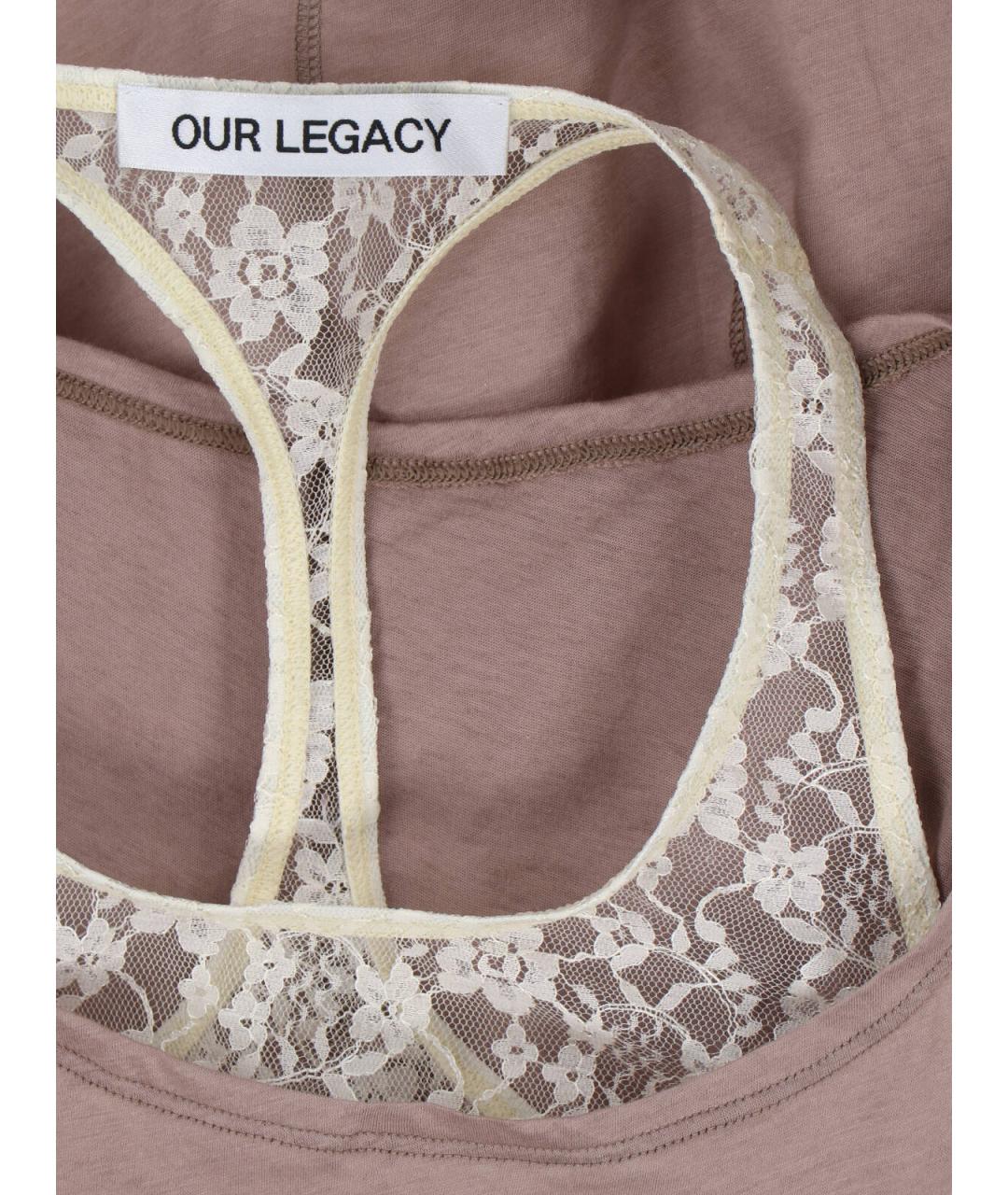 OUR LEGACY Коричневая хлопковая майка, фото 3