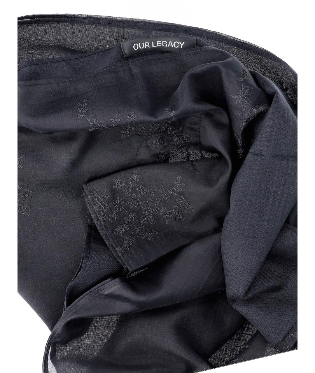 OUR LEGACY Черный шерстяной шарф, фото 3