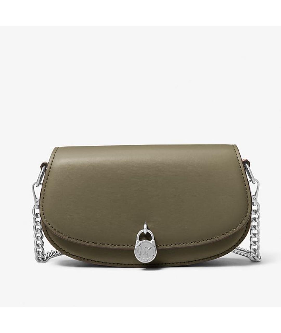 MICHAEL KORS Хаки кожаная сумка через плечо, фото 7