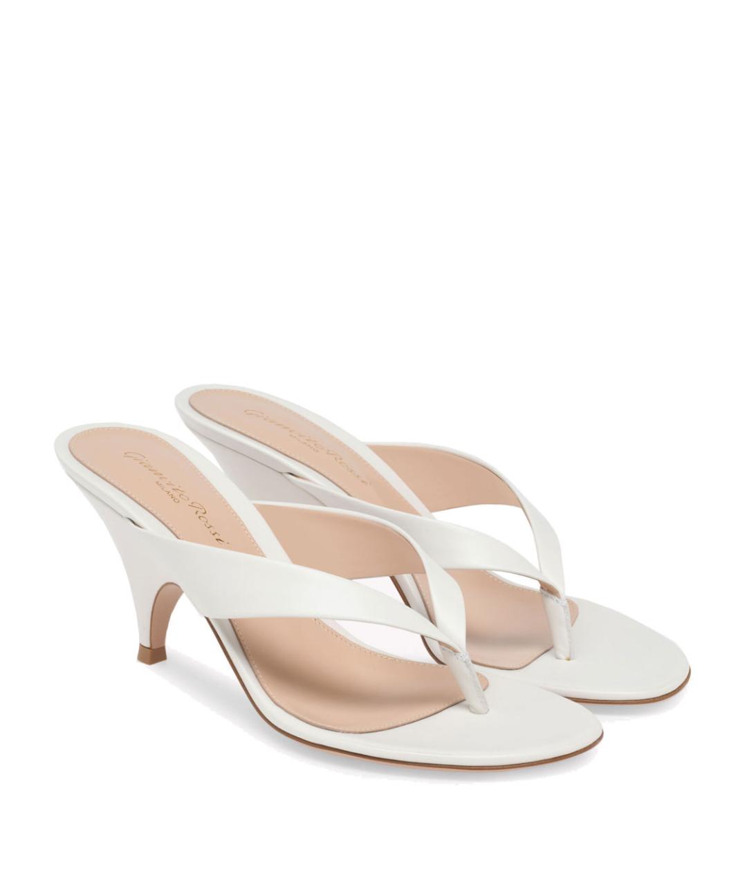GIANVITO ROSSI Белые кожаные мюли, фото 2