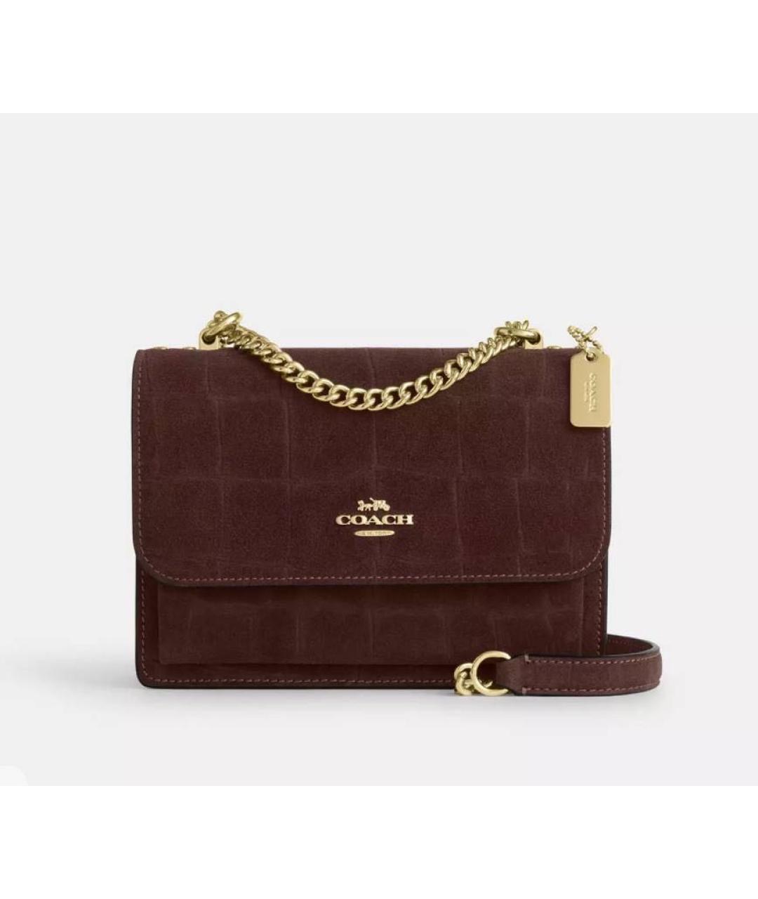 COACH Коричневая замшевая сумка через плечо, фото 9