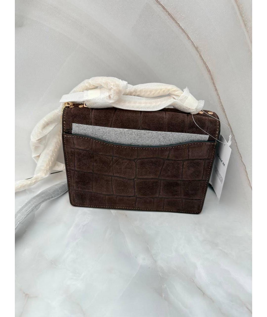 COACH Коричневая замшевая сумка через плечо, фото 6