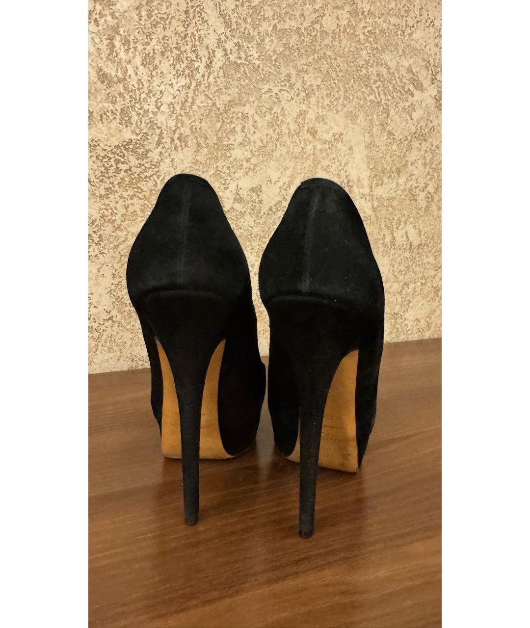 JIMMY CHOO Черные замшевые туфли, фото 4