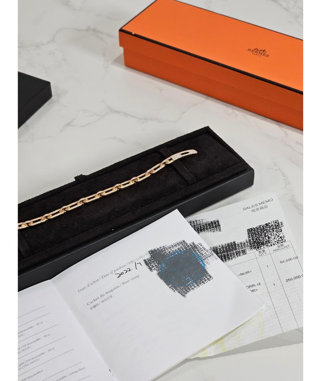 HERMES Золотой браслет из розового золота, фото 2