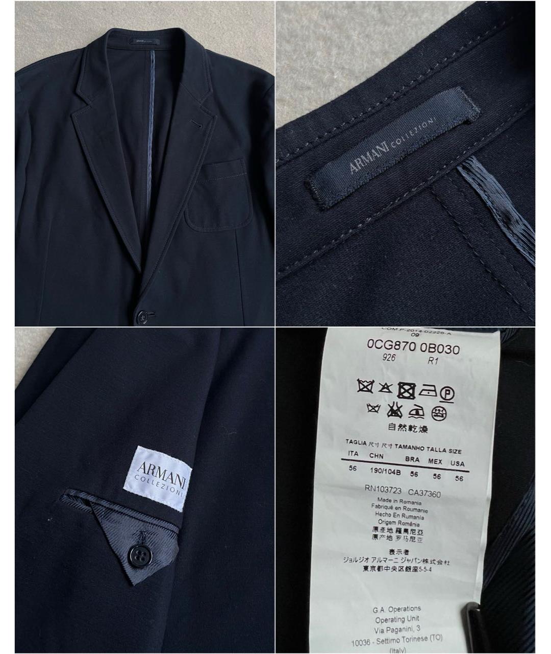 ARMANI COLLEZIONI Темно-синий вискозный пиджак, фото 6