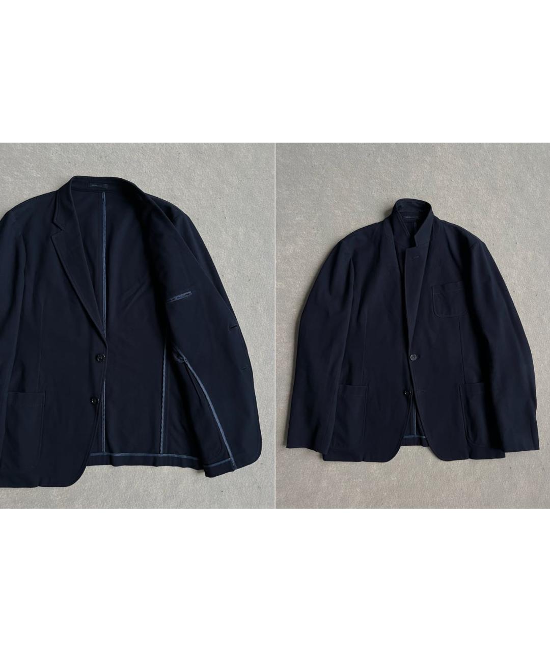 ARMANI COLLEZIONI Темно-синий вискозный пиджак, фото 5