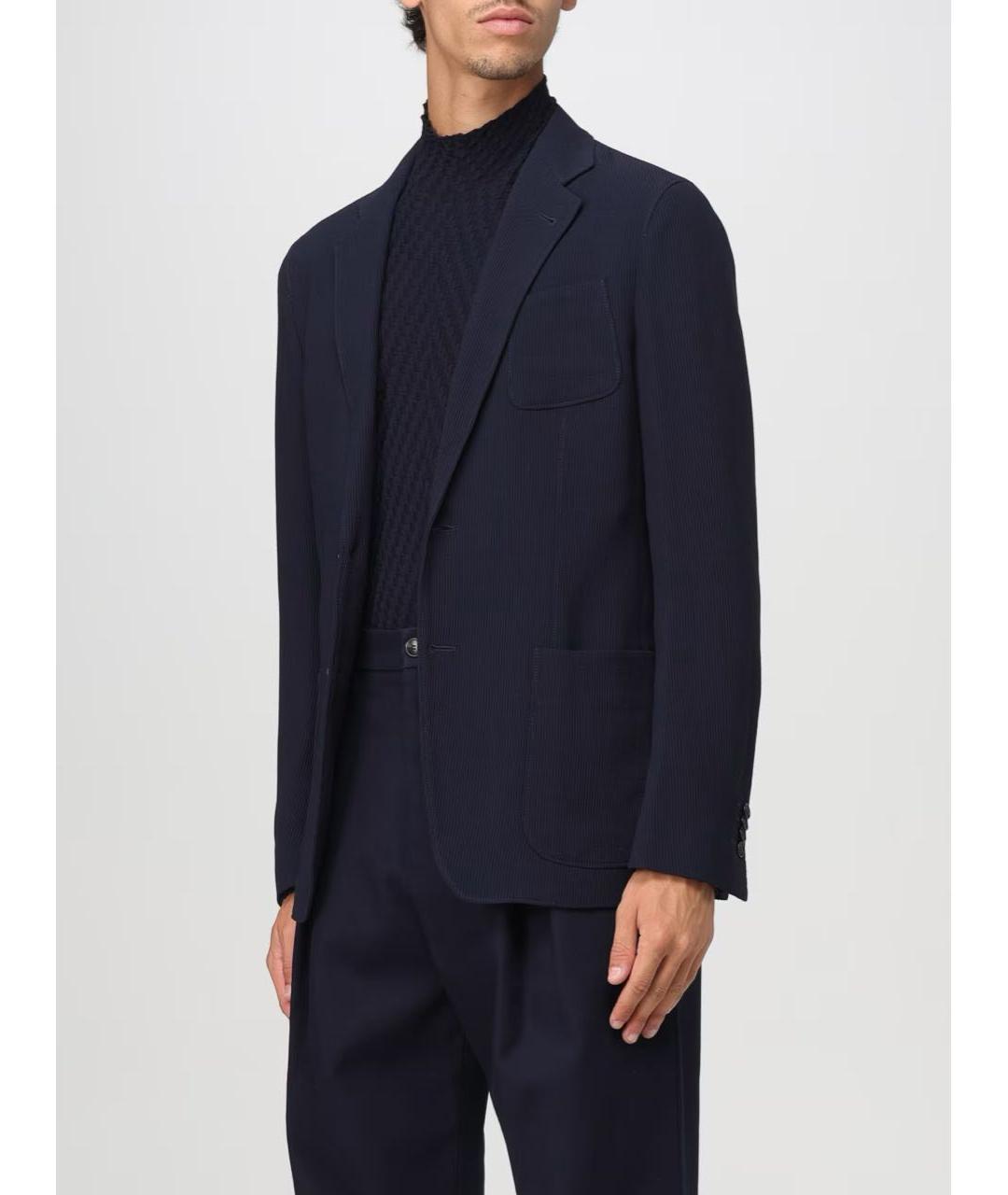 ARMANI COLLEZIONI Темно-синий вискозный пиджак, фото 7