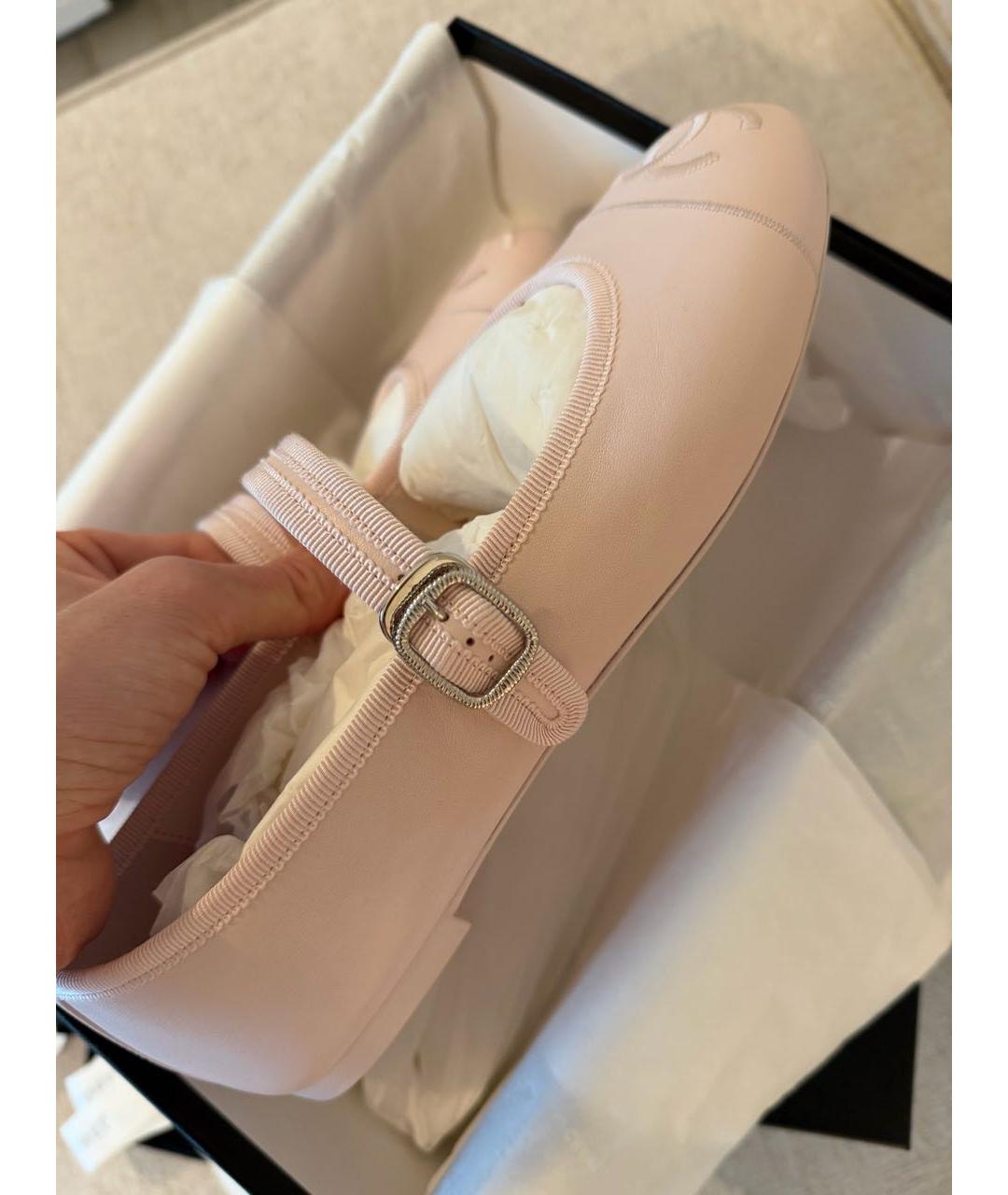 CHANEL Розовые кожаные балетки, фото 5