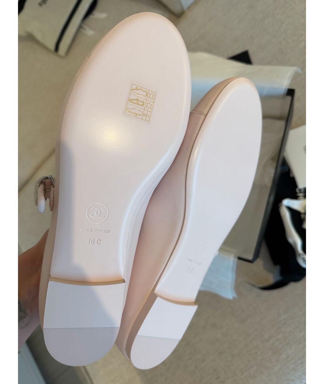 CHANEL Розовые кожаные балетки, фото 4