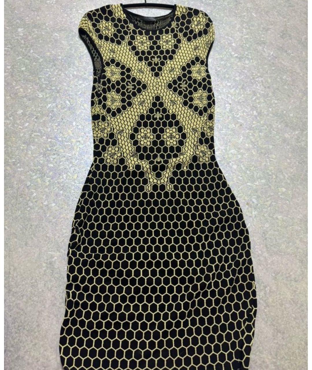 ALEXANDER MCQUEEN Черное шерстяное вечернее платье, фото 8