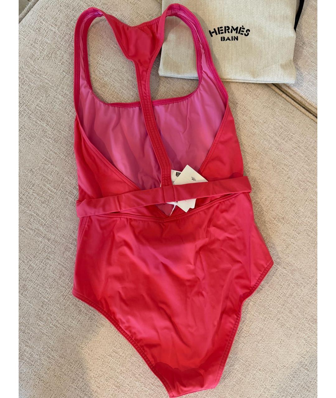 HERMES Розовый полиэстеровый купальник, фото 3
