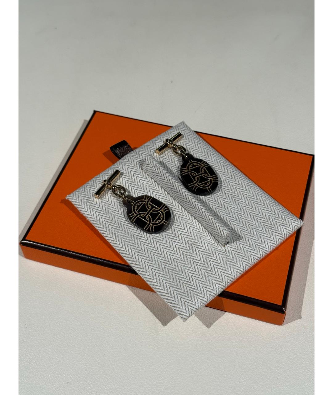 HERMES Черные серьги, фото 2