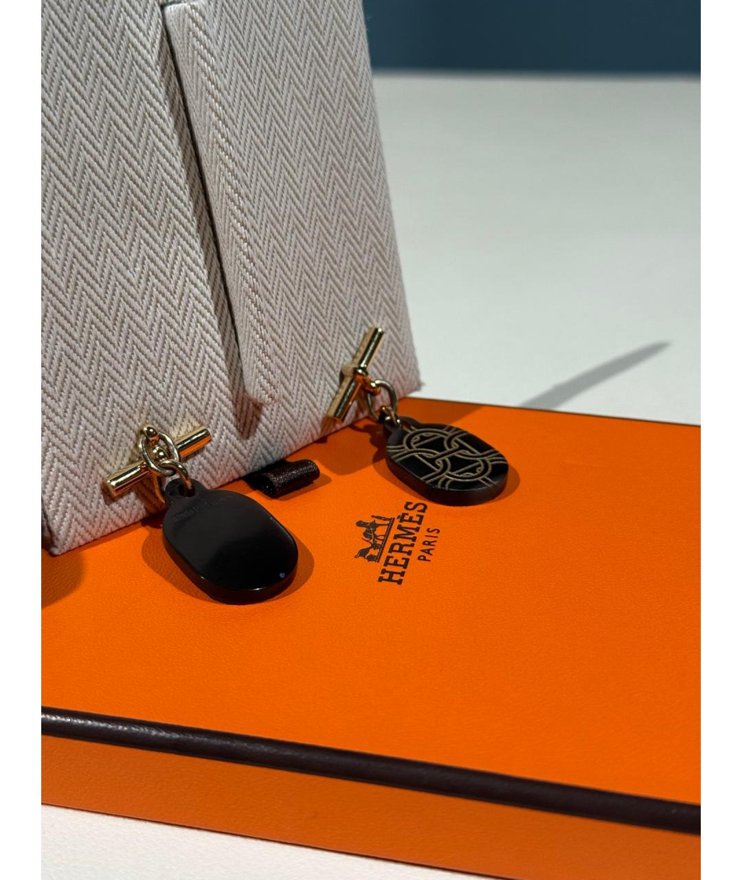 HERMES Черные серьги, фото 3