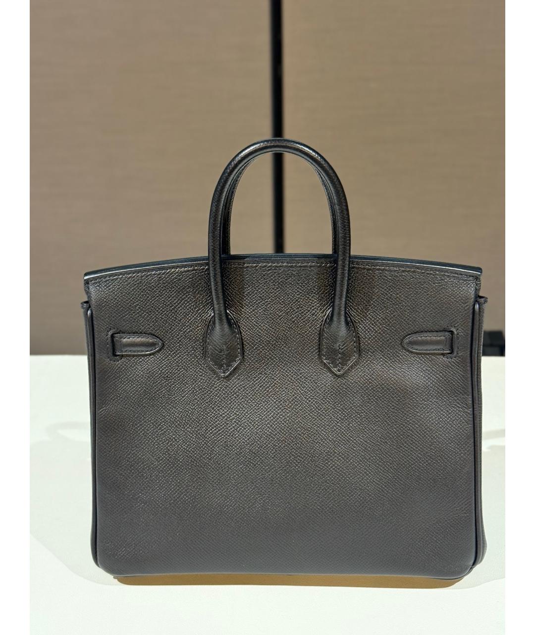 HERMES Черная кожаная сумка с короткими ручками, фото 4