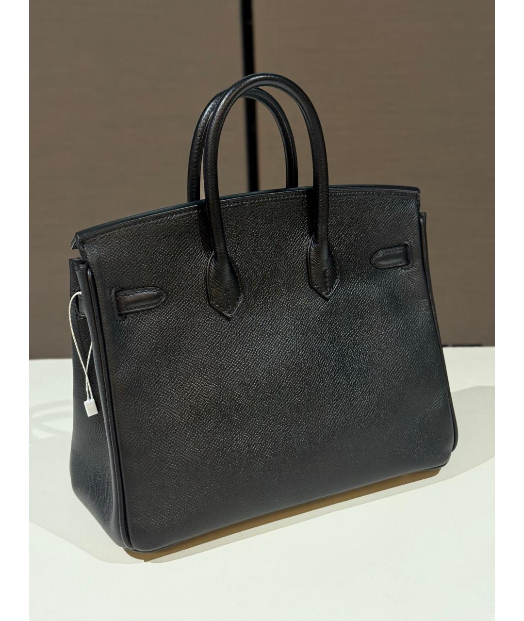 HERMES Черная кожаная сумка с короткими ручками, фото 6