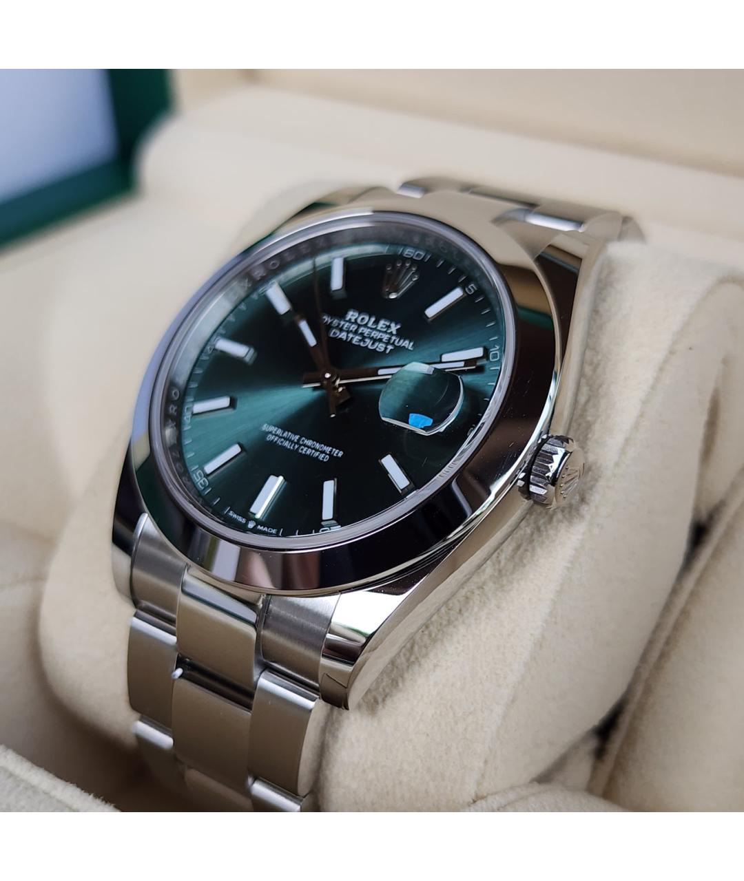 ROLEX Зеленые металлические часы, фото 3