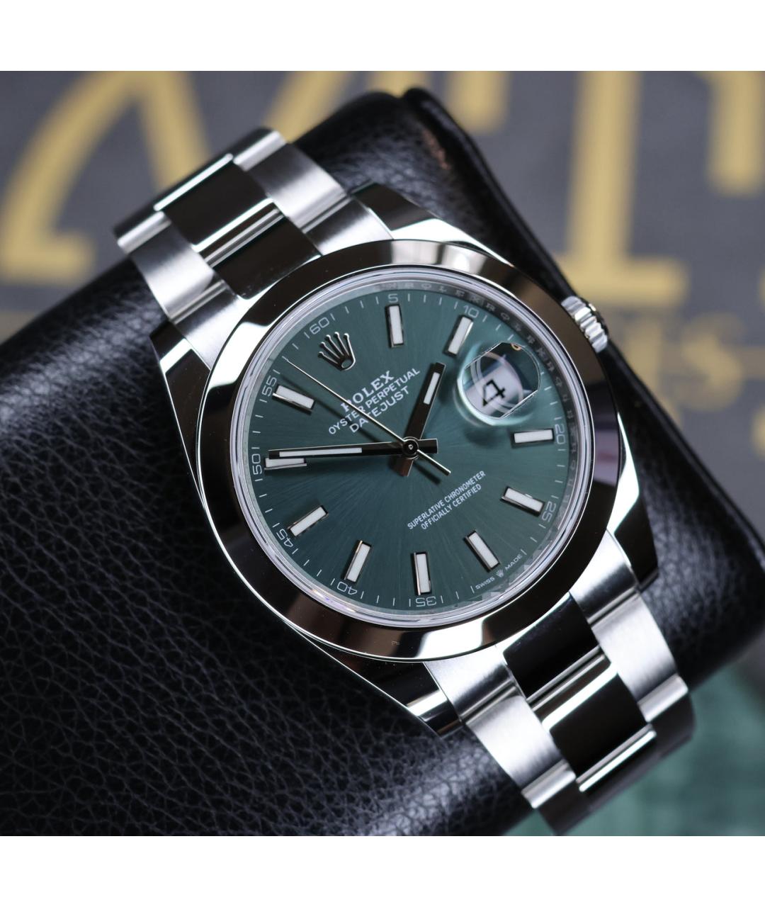 ROLEX Зеленые металлические часы, фото 2