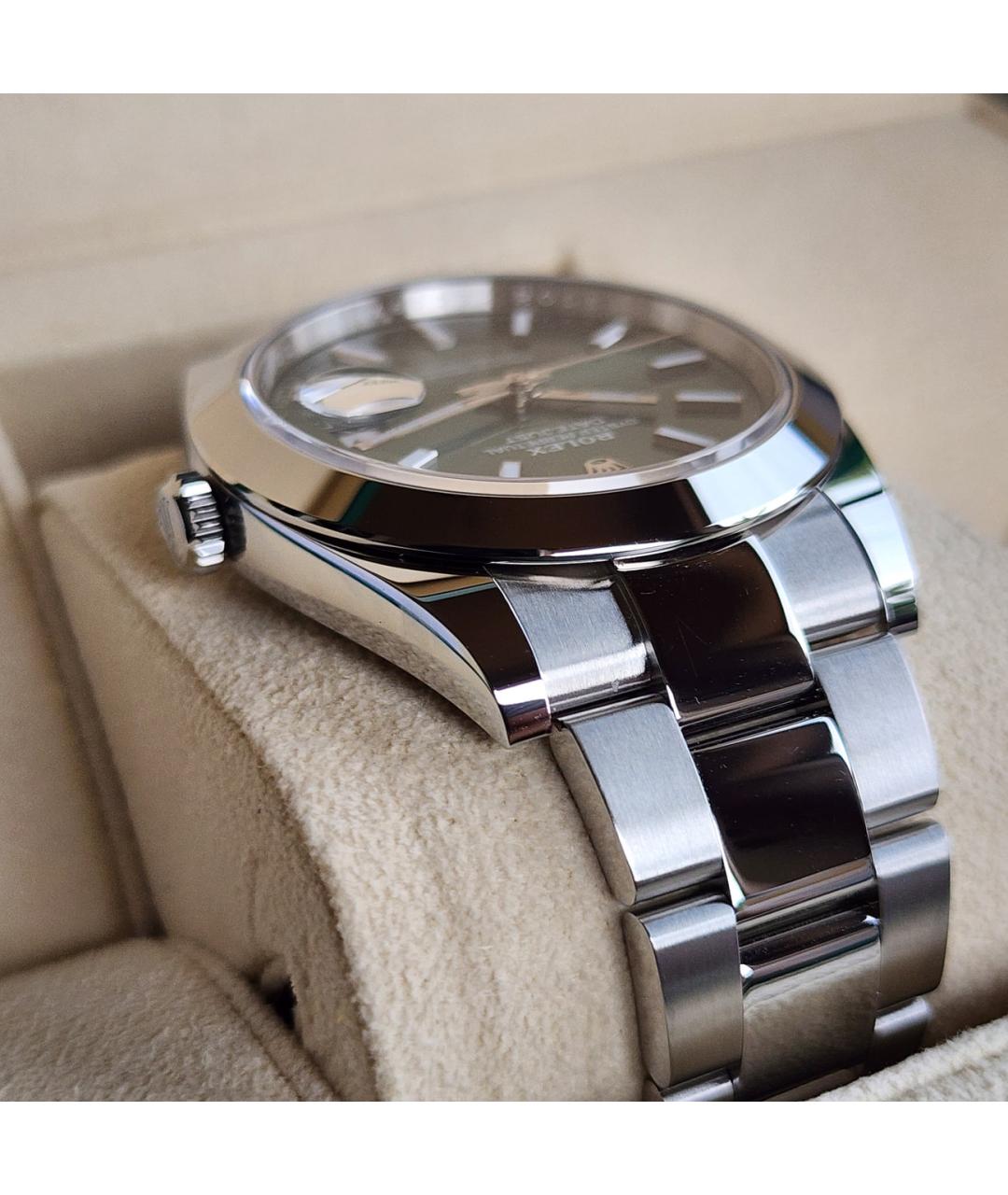 ROLEX Зеленые металлические часы, фото 4