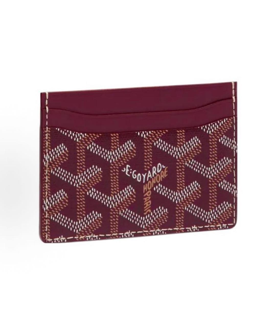 GOYARD Бордовый кожаный кардхолдер, фото 4