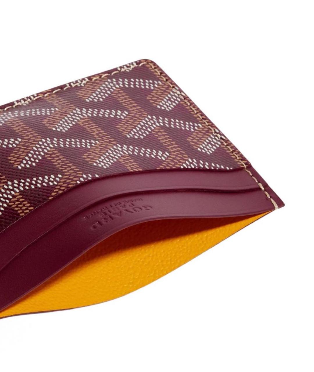 GOYARD Бордовый кожаный кардхолдер, фото 2