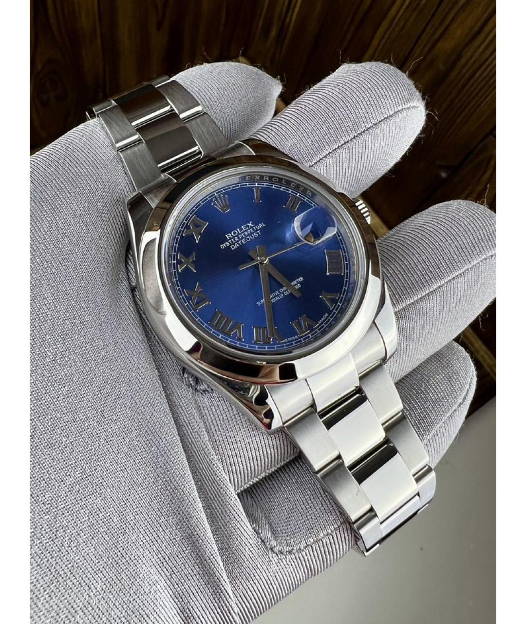 ROLEX Синие металлические часы, фото 2