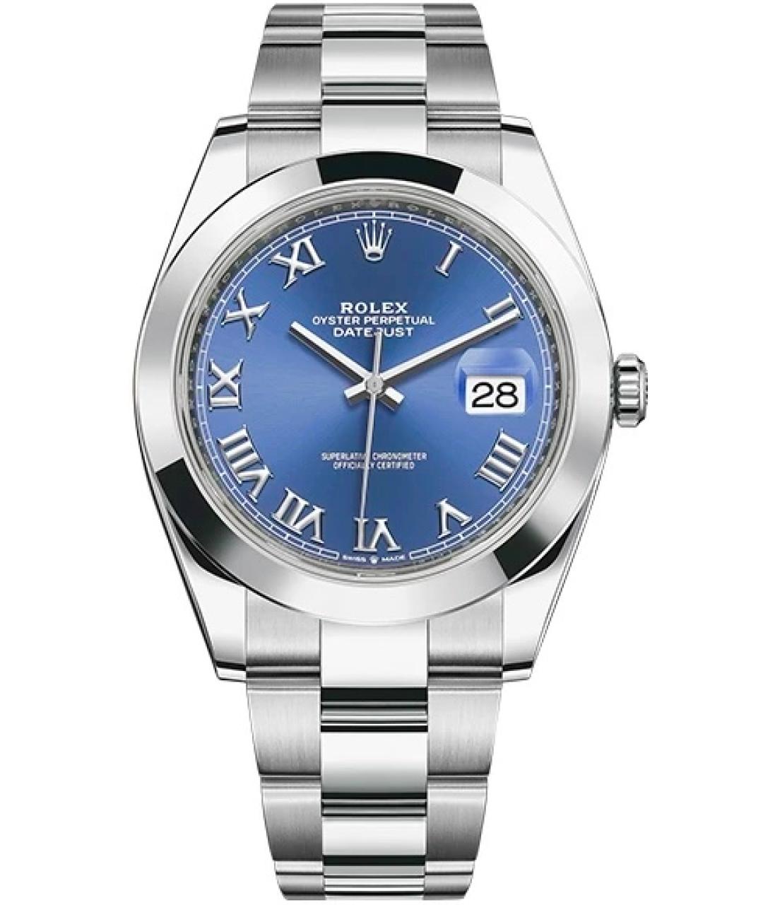 ROLEX Синие металлические часы, фото 1