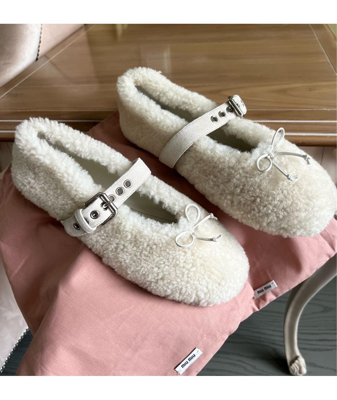 MIU MIU Белые балетки, фото 8