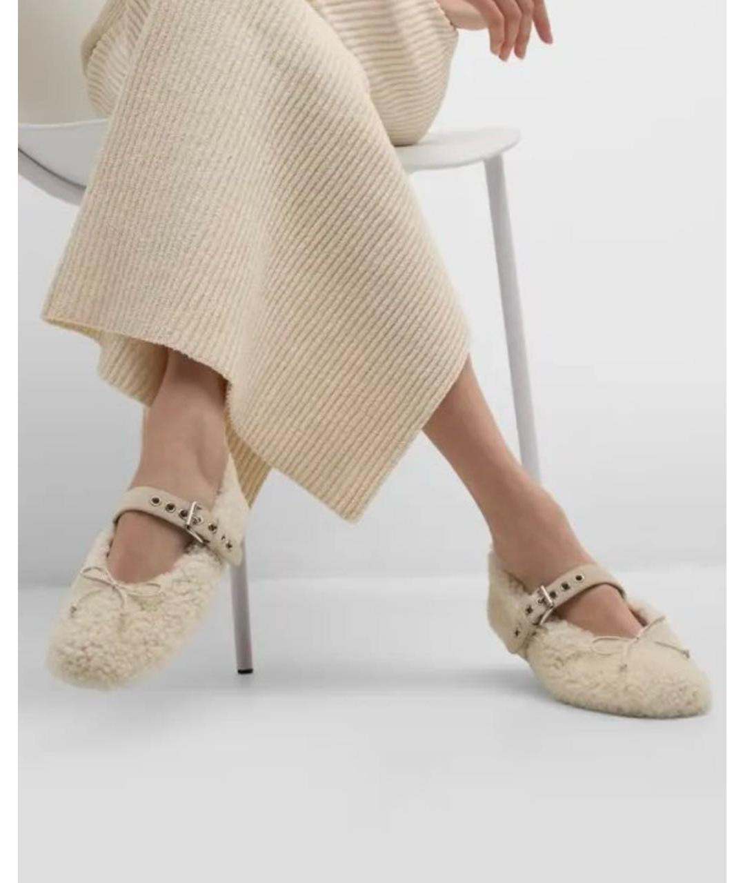 MIU MIU Белые балетки, фото 4