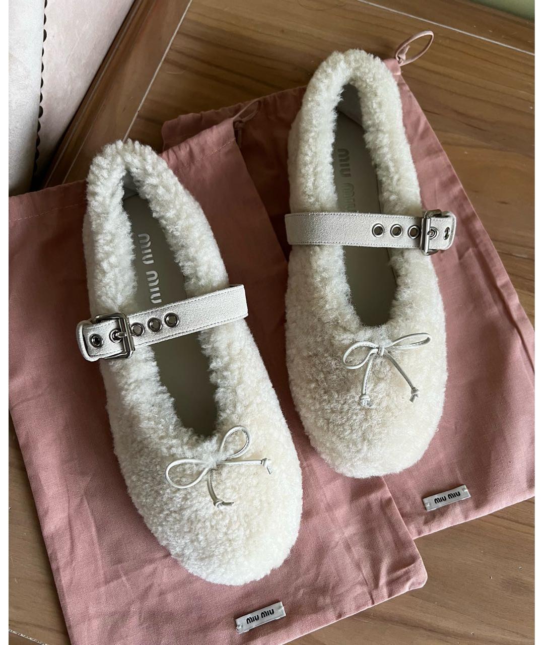 MIU MIU Белые балетки, фото 2