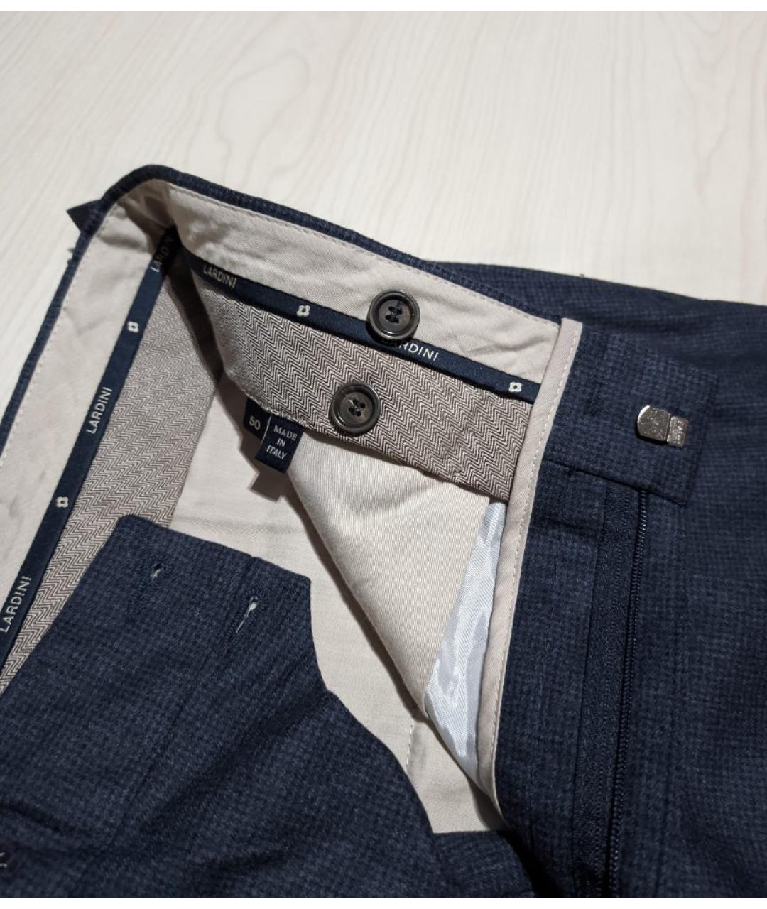LARDINI Темно-синие шерстяные повседневные брюки, фото 5
