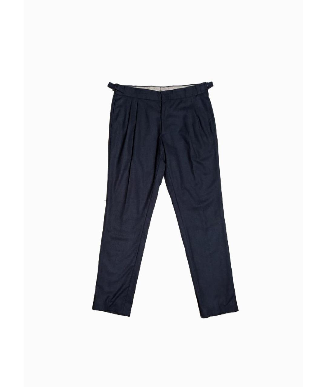 LARDINI Темно-синие шерстяные повседневные брюки, фото 10