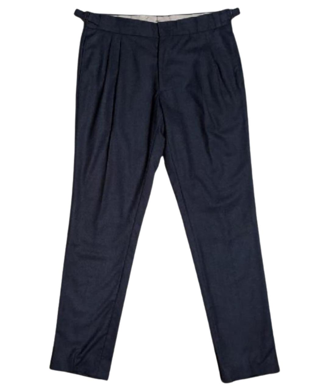 LARDINI Темно-синие шерстяные повседневные брюки, фото 1